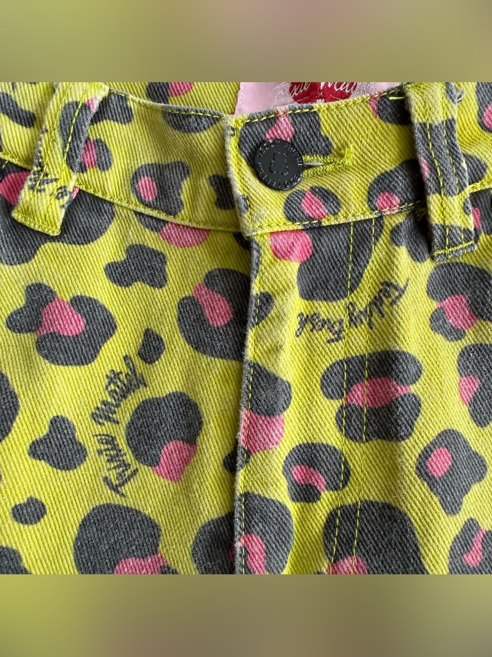 Teddy Fresh X Trixie Mattel Neon Leopard Print Pants ~ Size 30 X 29 - Picture 7 of 9